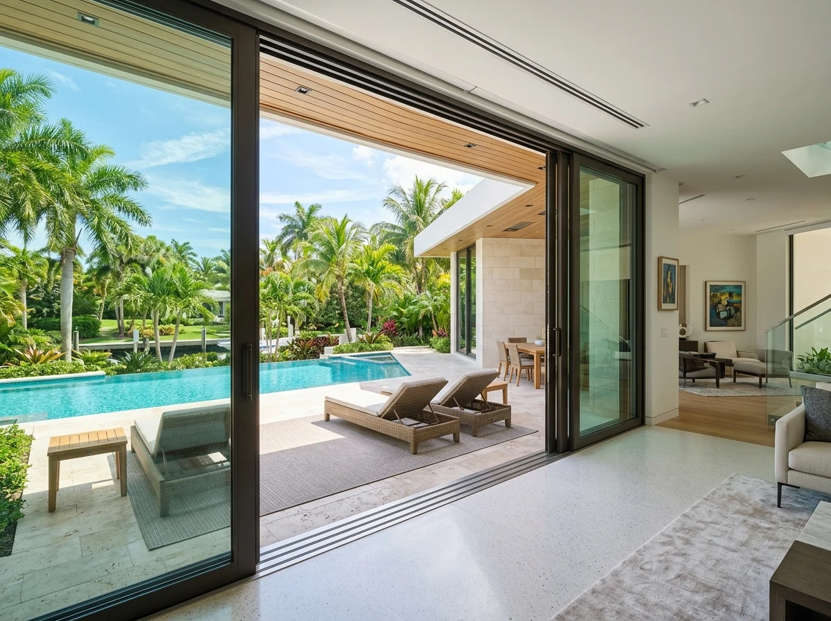 Heavy-duty sliding glass door roller and track restoration in Palm Beach County